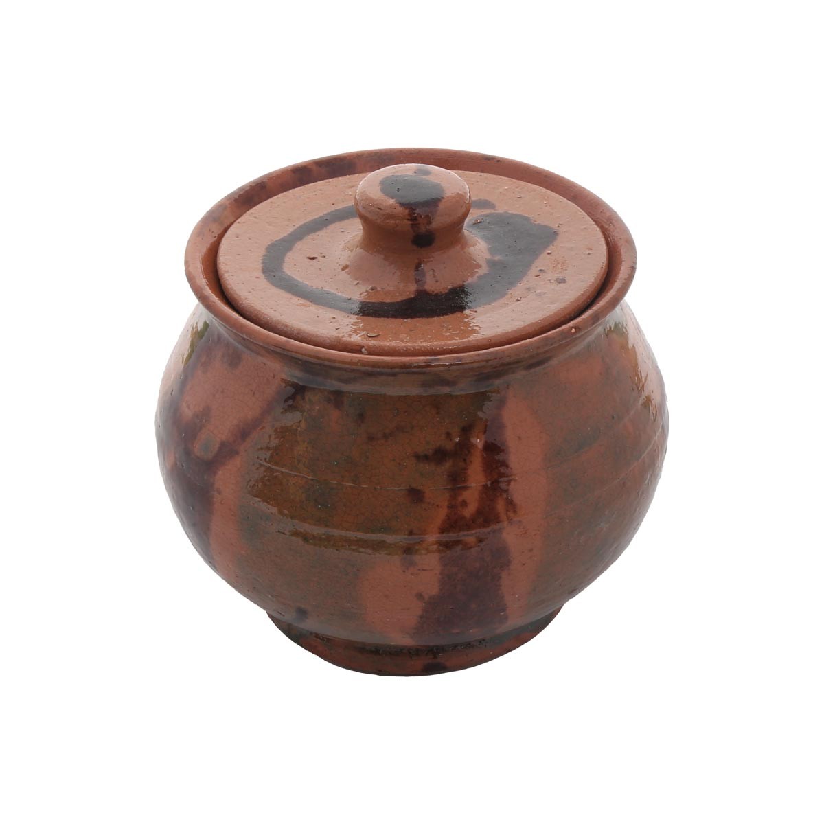 Chocolate Brown Ceramic Sugar Dish | Handmade Black Shaded Sugar Jar with Lid 2