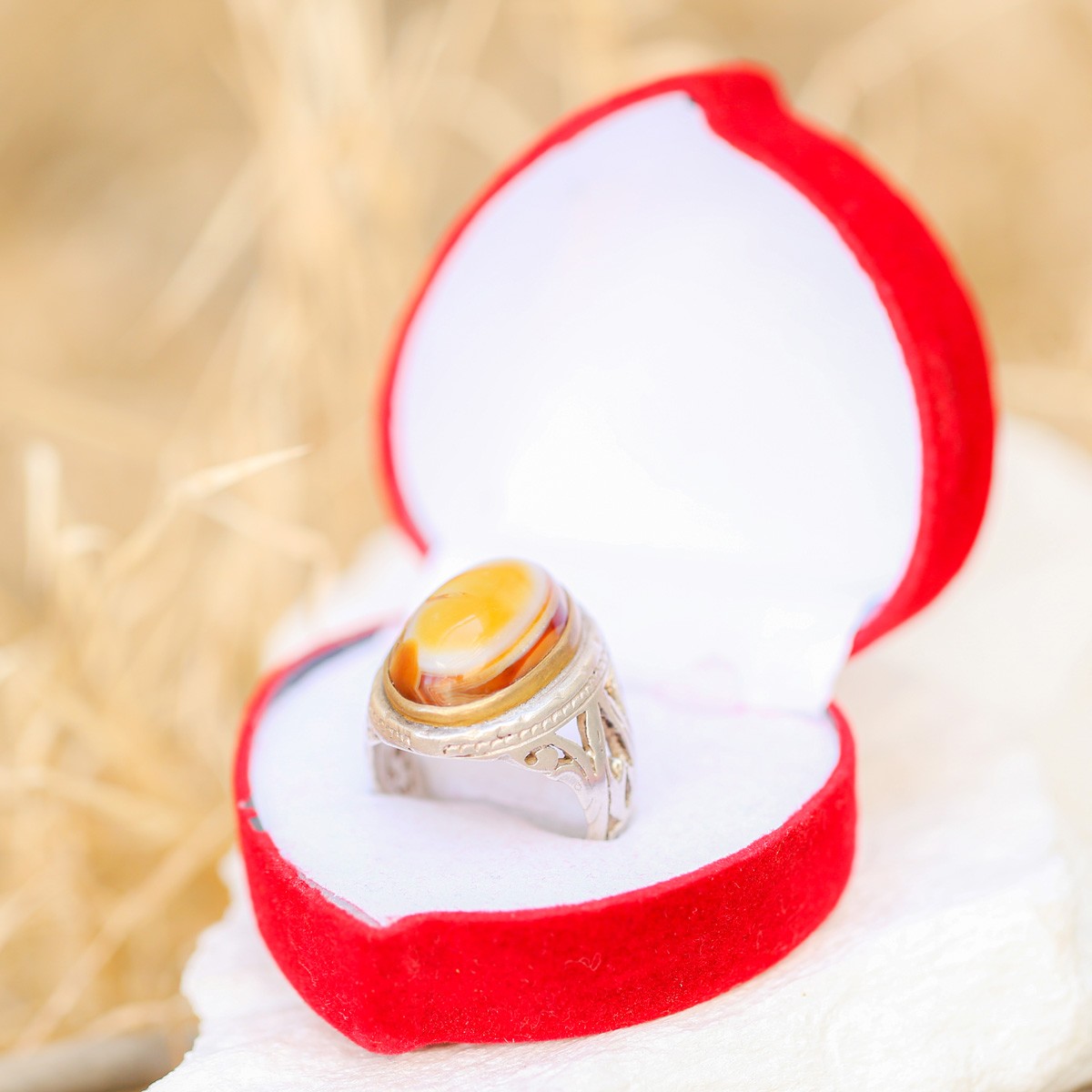 Carnelian Gemstone Ring | Oval Cut Silver Ring 2