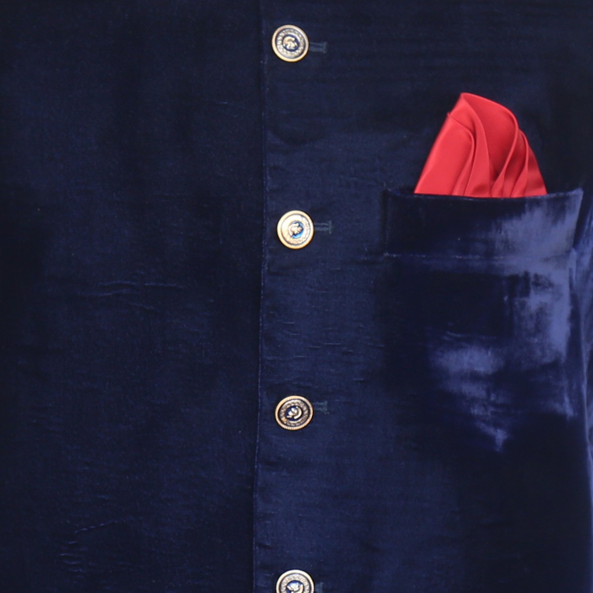 Handmade Navy Men's Waistcoat | Velvet Party-wear Vest 2