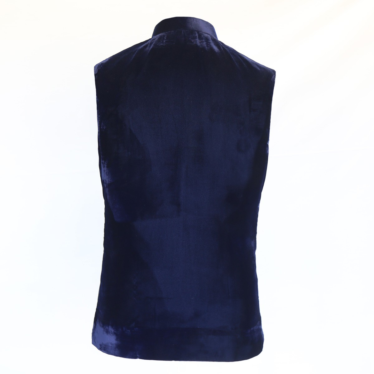 Handmade Navy Men's Waistcoat | Velvet Party-wear Vest 3