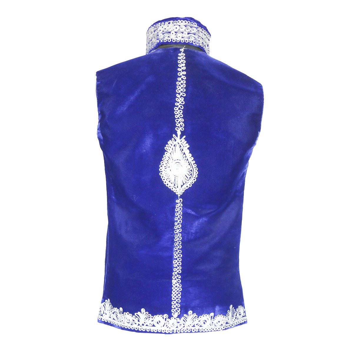 Blue Velvet Cherma Embroidered Vest | Men's Fancy Waistcoat 2