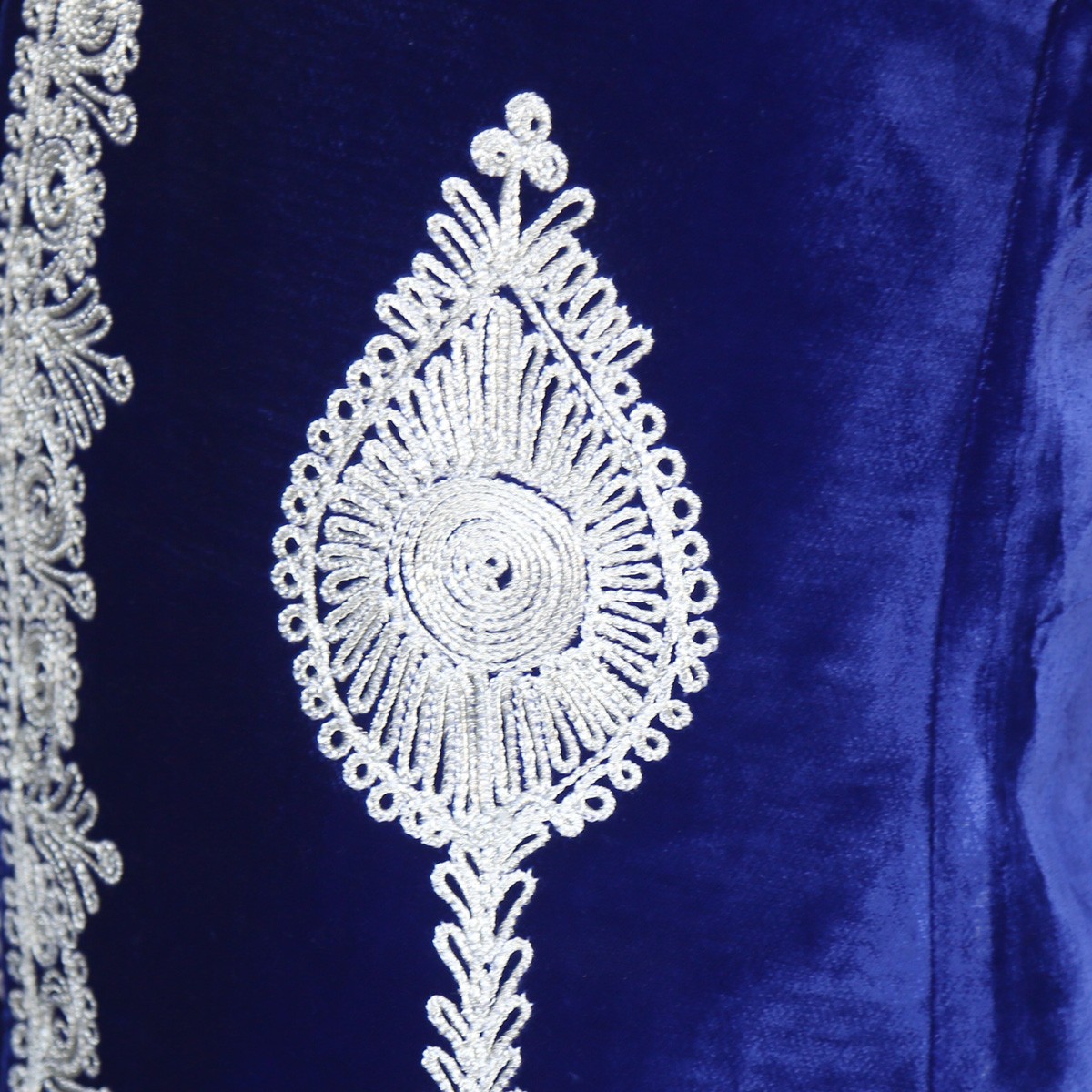 Blue Velvet Cherma Embroidered Vest | Men's Fancy Waistcoat 3