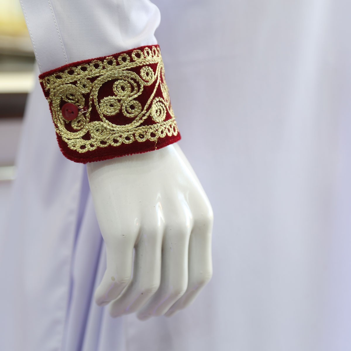 White Men's Casual Wear Attire | Hand Embroidered Collared Outfit 3