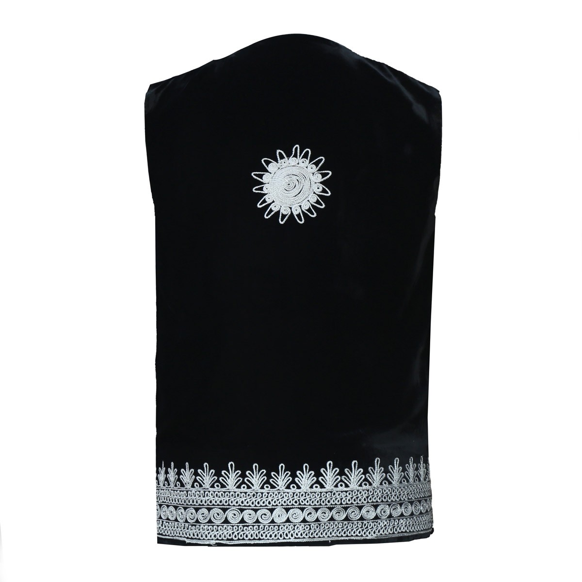 Black Cherma Embroidered Vest | Handmade Velvet Waistcoat 2