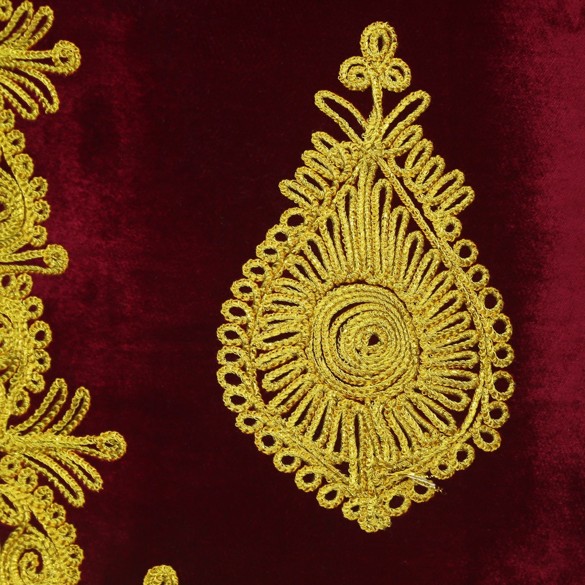 Red Velvet Waistcoat | Golden Cherma Embroidered Vest 3