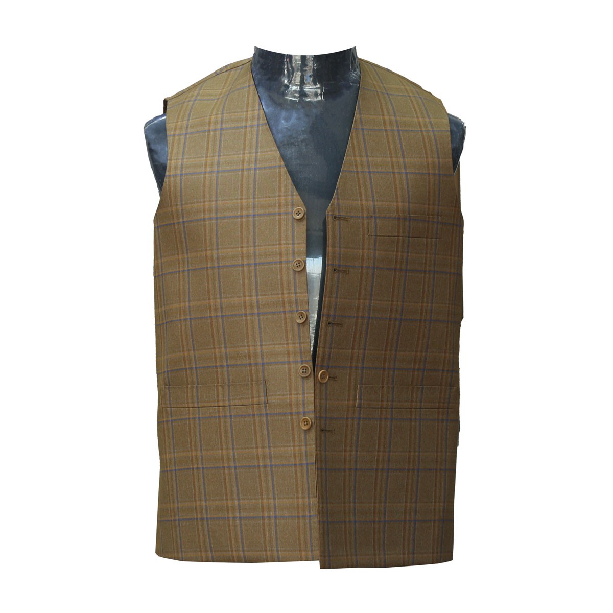 Brown Casual Wear Vest | Handmade Striped Waistcoat 1