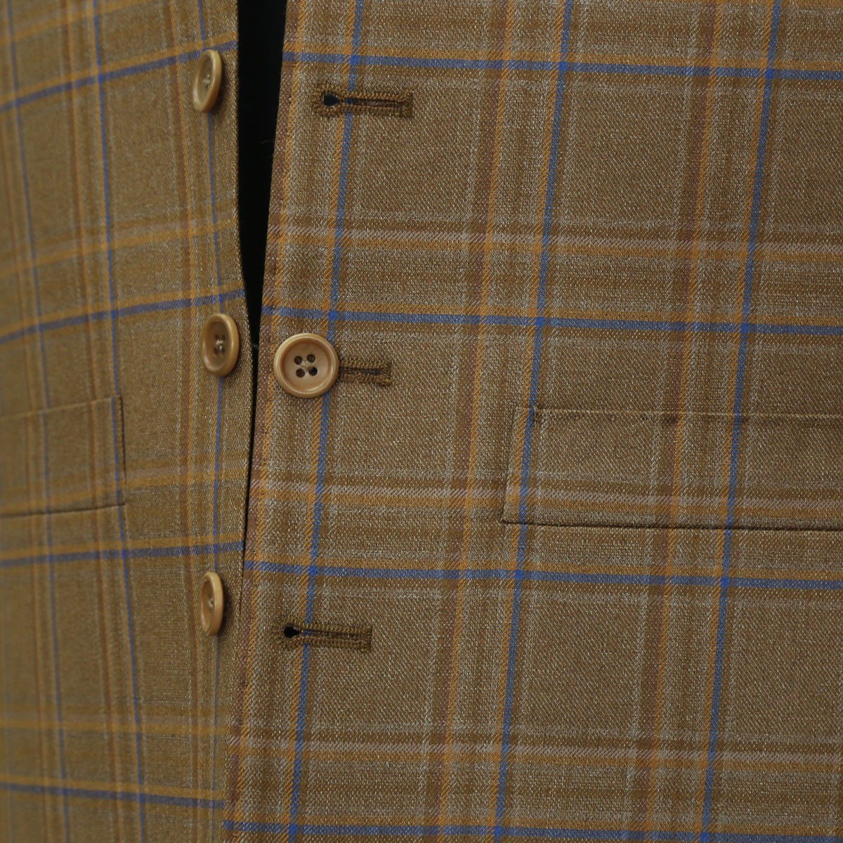 Brown Casual Wear Vest | Handmade Striped Waistcoat 3