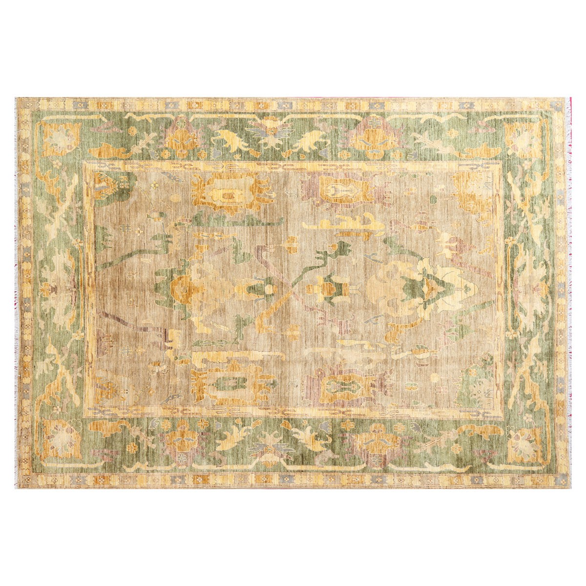 Afghan Wooden Design Handmade Area Rug | 9' 5" X 6' 7" 1
