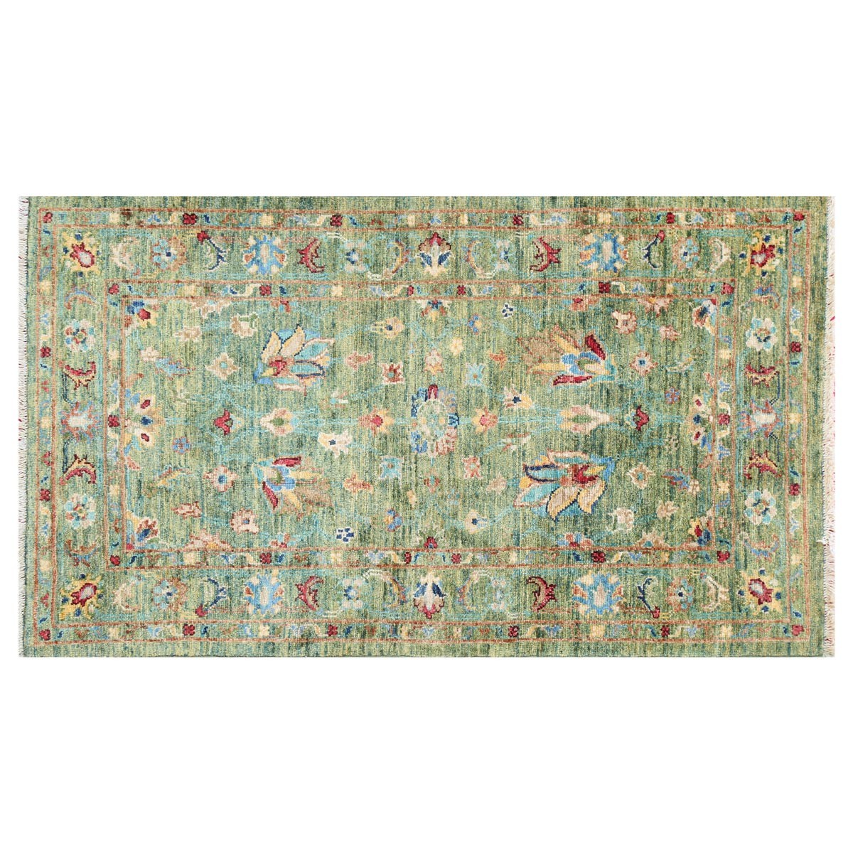 Rare Wooden Design Carpet| Famous Afghan Handwoven Carpet 4' 3" X 2' 5" 1