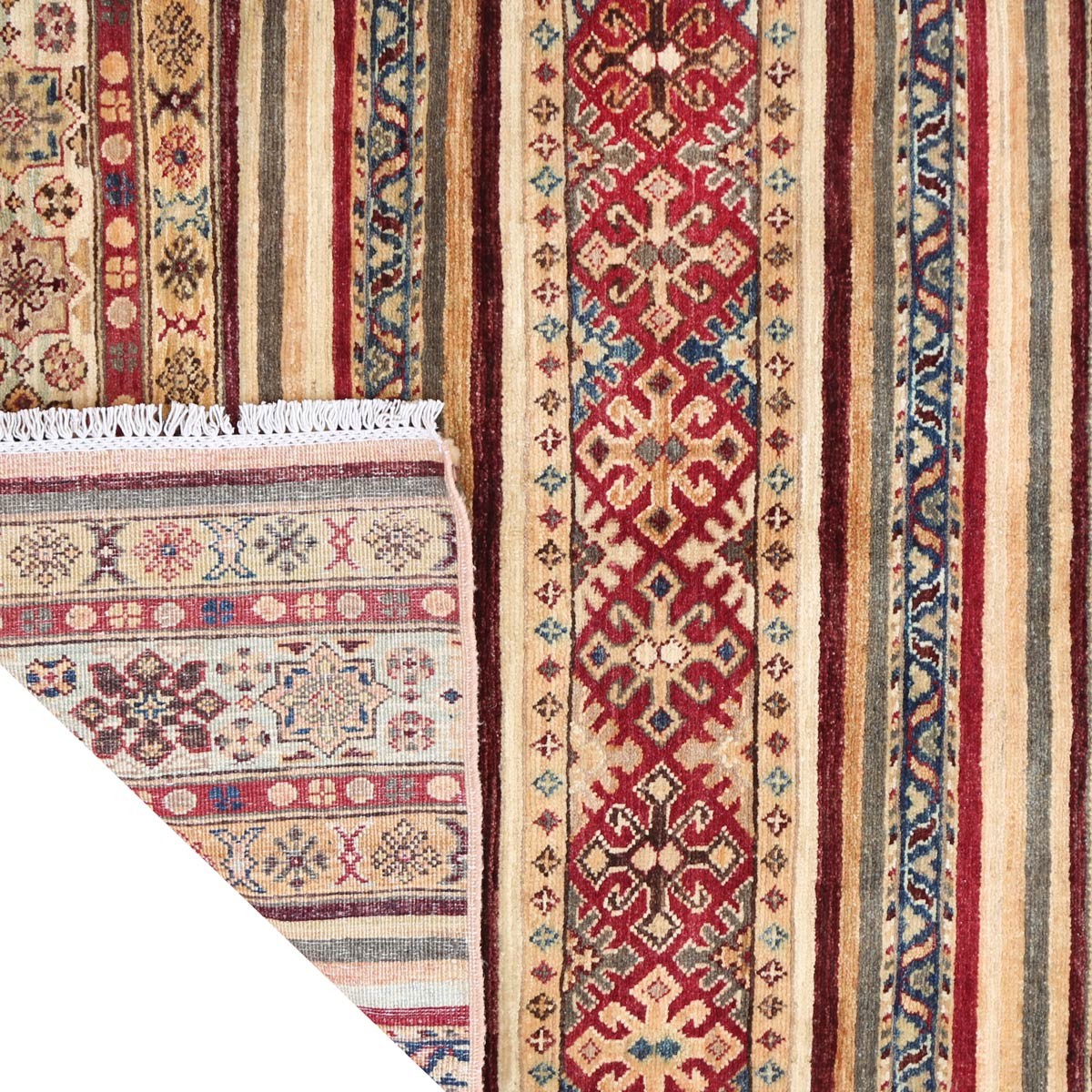 Mirror Design Handmade Carpet| Best Selling Afghan Carpet 3' 5" X 2' 5" 3