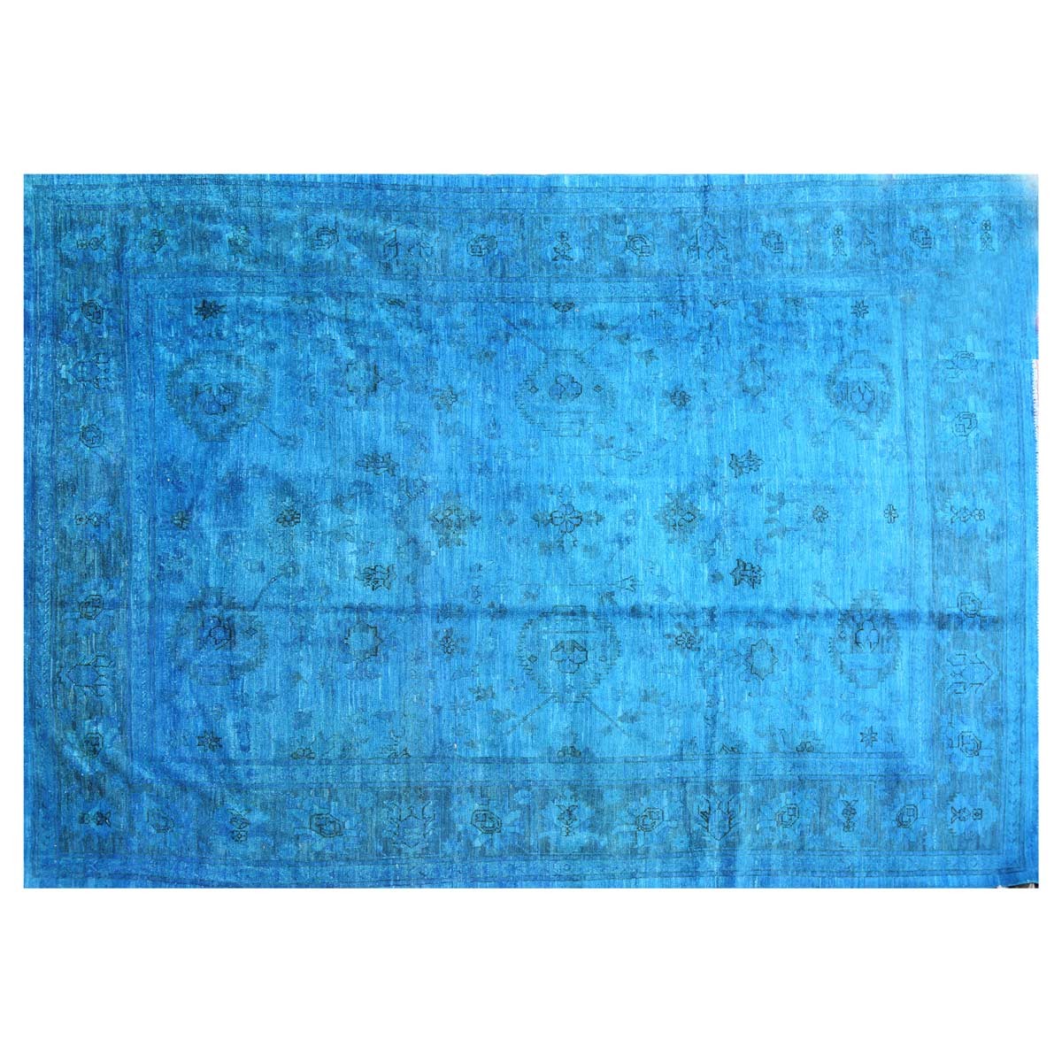 Beautiful Wooden Design Handmade Carpet | 13' 2" X 8' 7" 1