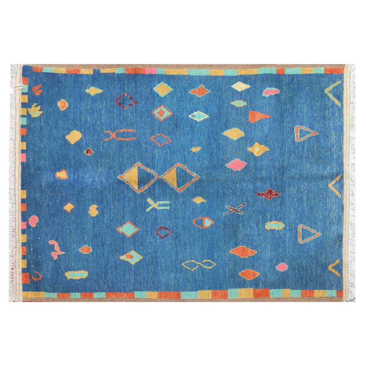 Afghan Traditional Blue Jul Khirs Carpet| 7' 7" X 5' 2" 1