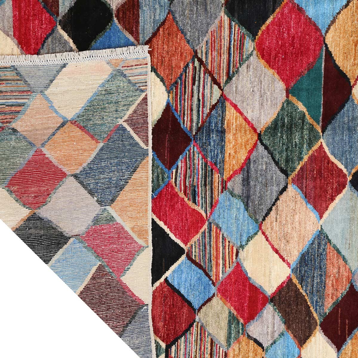 Gaba Pure Handwoven Afghan Carpet | Afghan Weave Area Carpet 9' 4" X 6' 3" 3