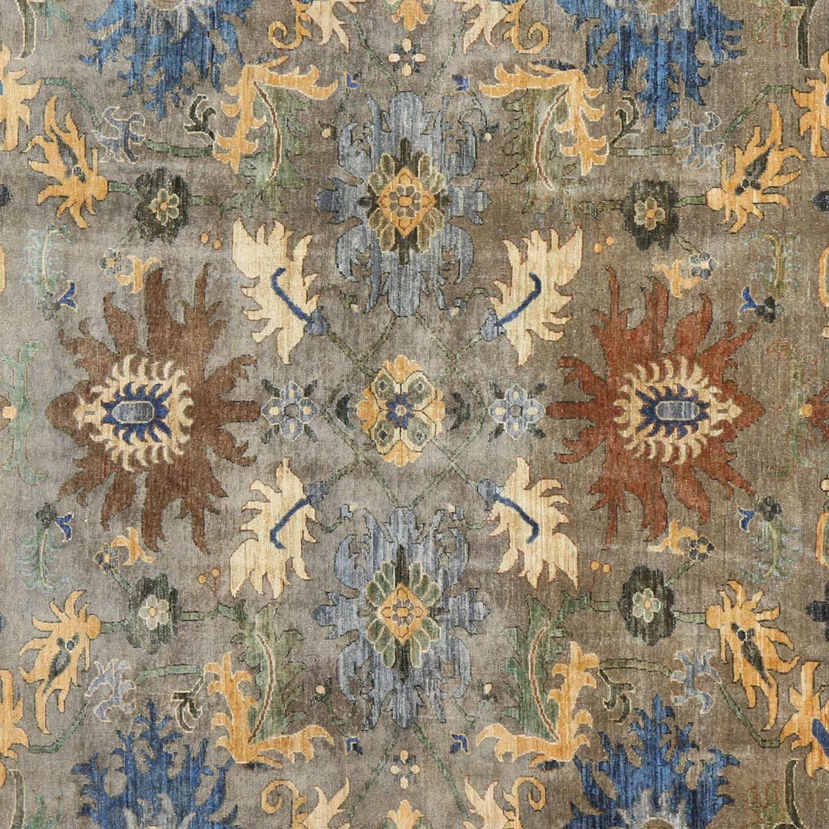 Wooden Design Handwoven Carpet | 9' 9" X 7' 8" 2