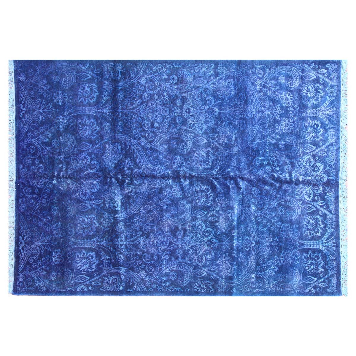 Gaba Silk Rare Afghan Handmade Silk Carpet | 7' 5" X 5' 6" 1