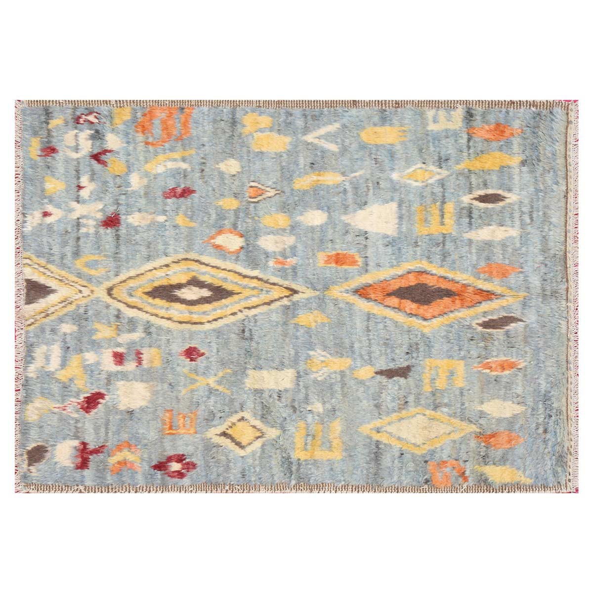 Jul Khirs Handmade Light Grey Area Rug | 5' 5" X 3' 9" 1