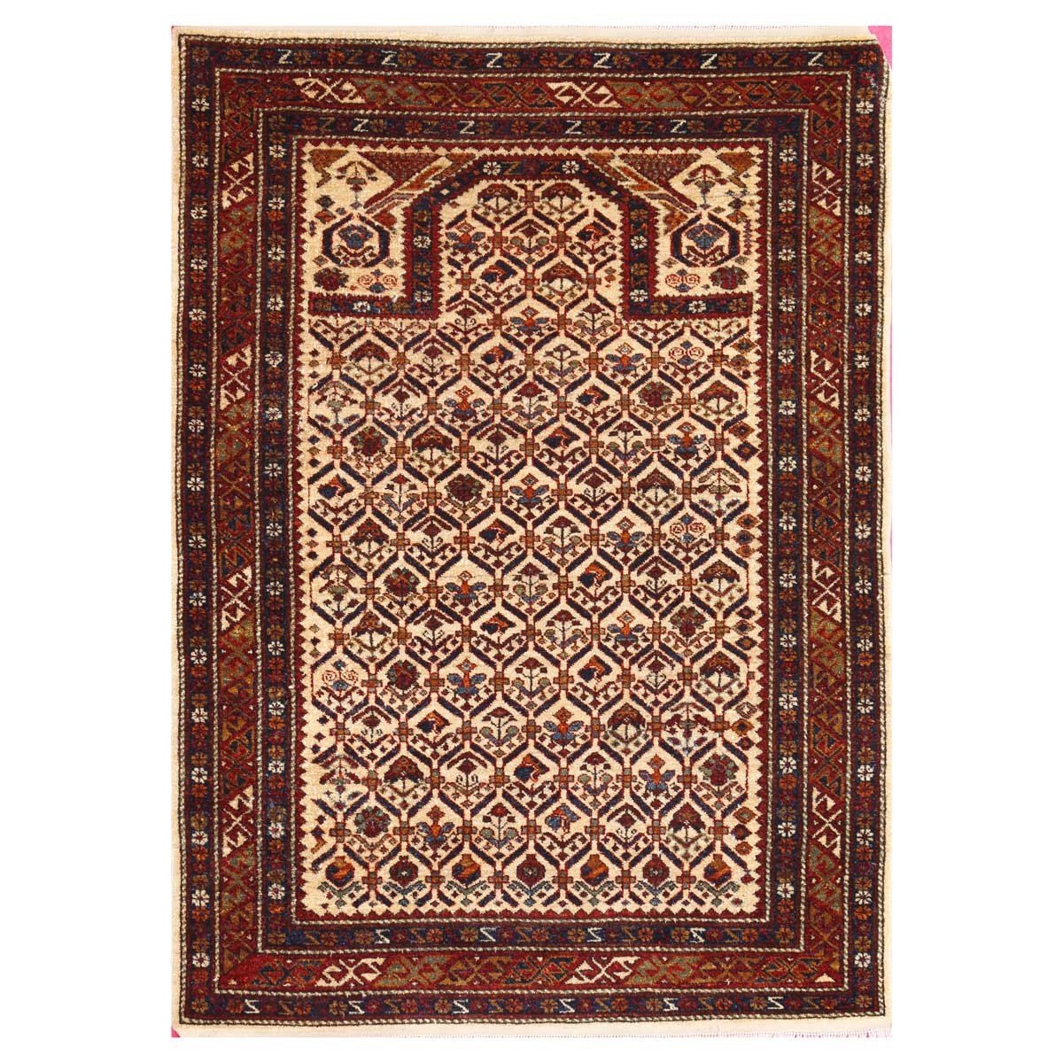 Shirawan Pattern Pure Handmade Afghan Prayer Rug | 4' 9" X 3' 5" 1