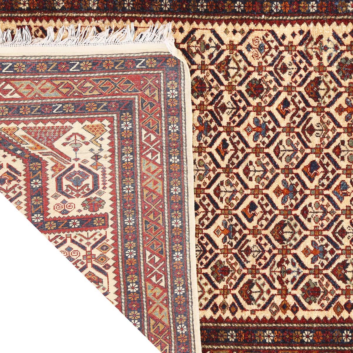 Shirawan Pattern Pure Handmade Afghan Prayer Rug | 4' 9" X 3' 5" 3
