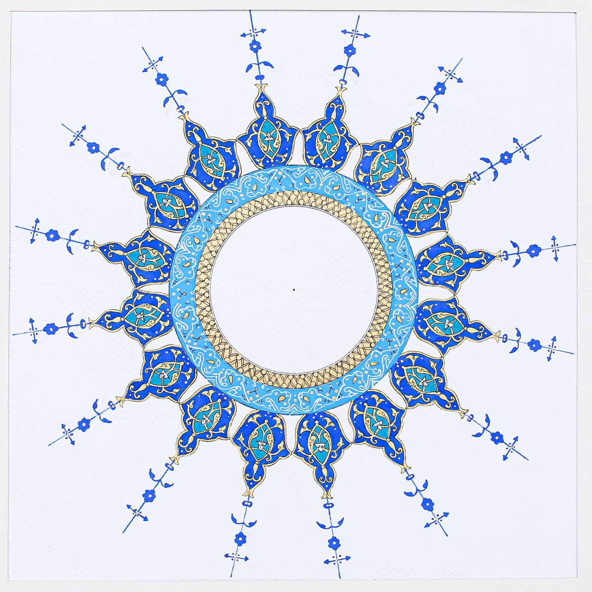 Handpainted with Gold Water-Shamsa 2
