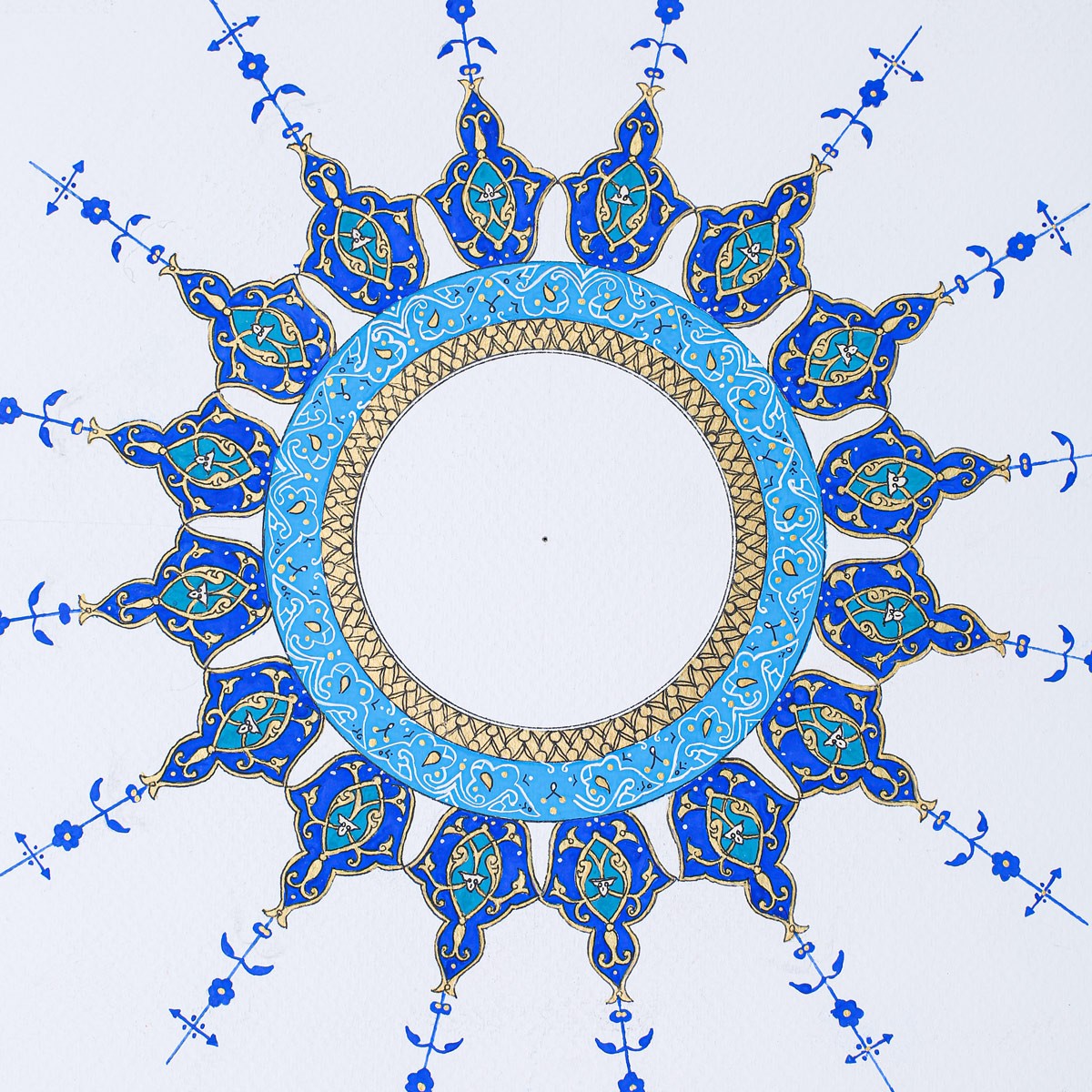 Handpainted with Gold Water-Shamsa 4