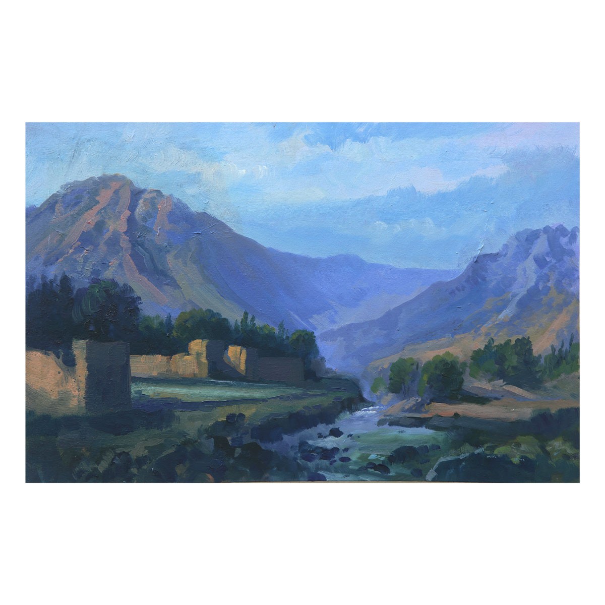 Rural House of Kapisa Province Artwork | Landscape Painting 1