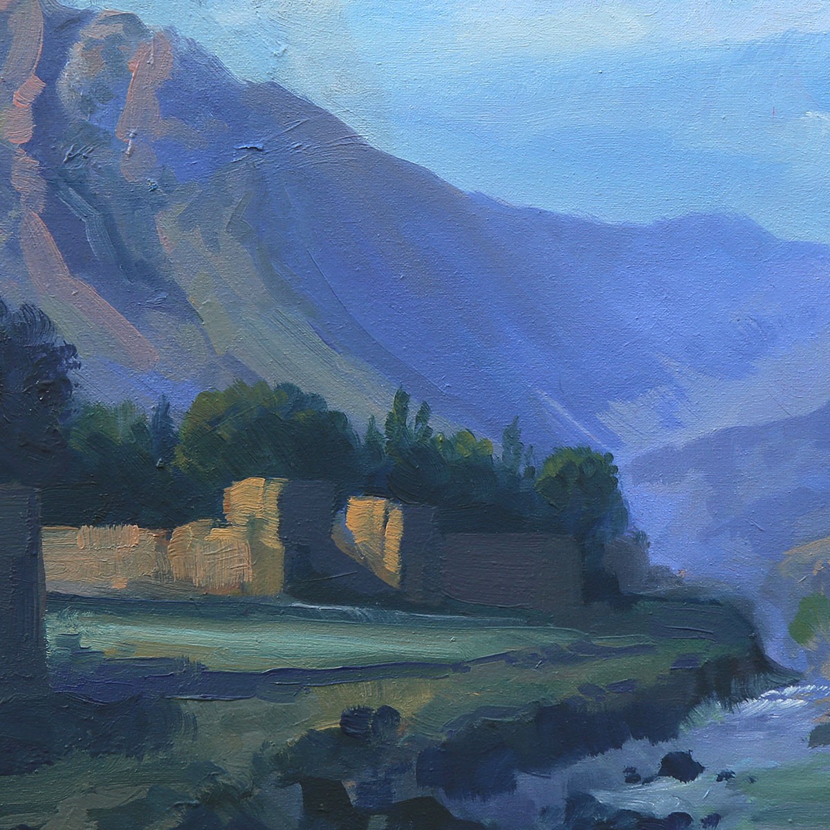 Rural House of Kapisa Province Artwork | Landscape Painting 3