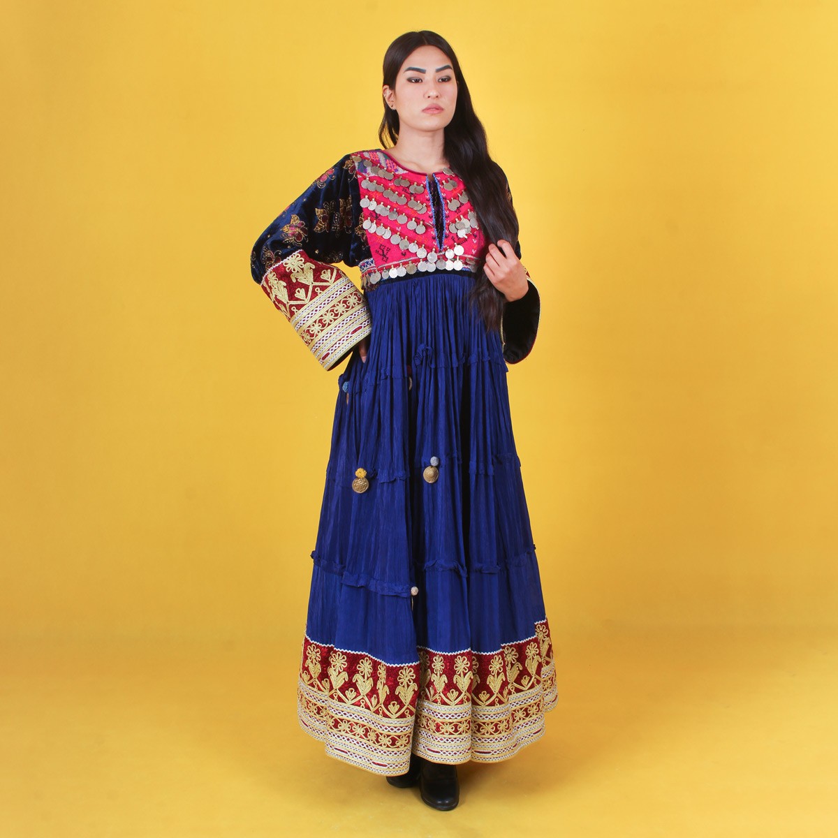 Beautiful Blue Gand e Afghani | New Design Women's Afghan Clothes 1