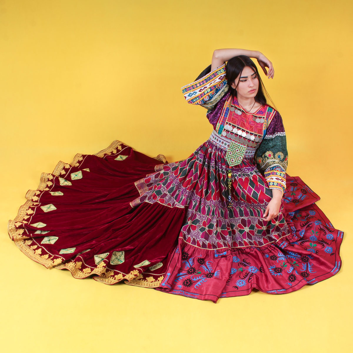 Red Gand e Afghani Long Dress | Afghan Wedding Dress 2