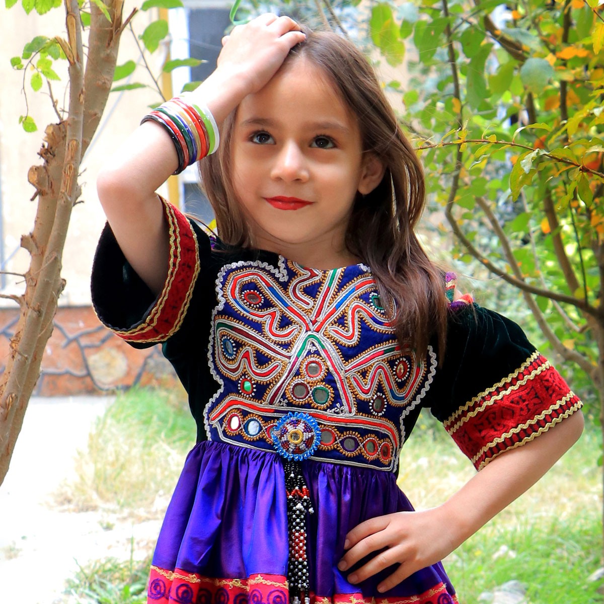 Floral Cross-Stitch Baby Girl Frock | Colorful Fancy Frock 2