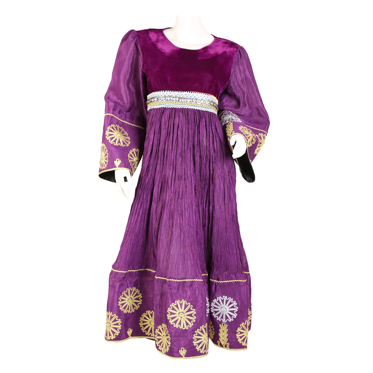 Violet Sunray Pleat Dress | Cherma Embroidered Frock 1