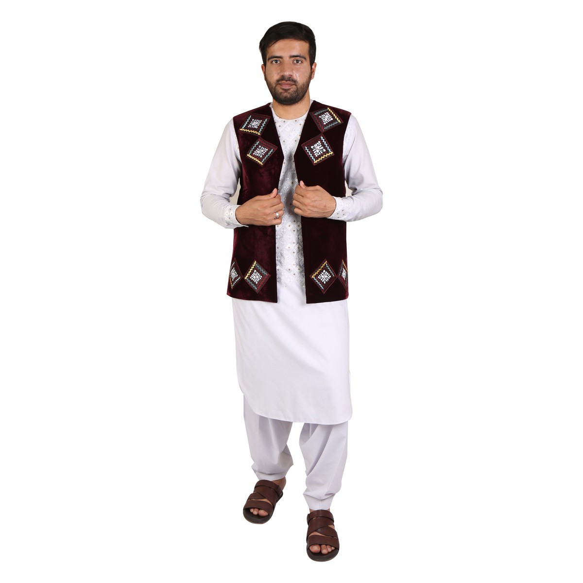Maroon Vest for Men | Velvet Handmade Waistcoat 1