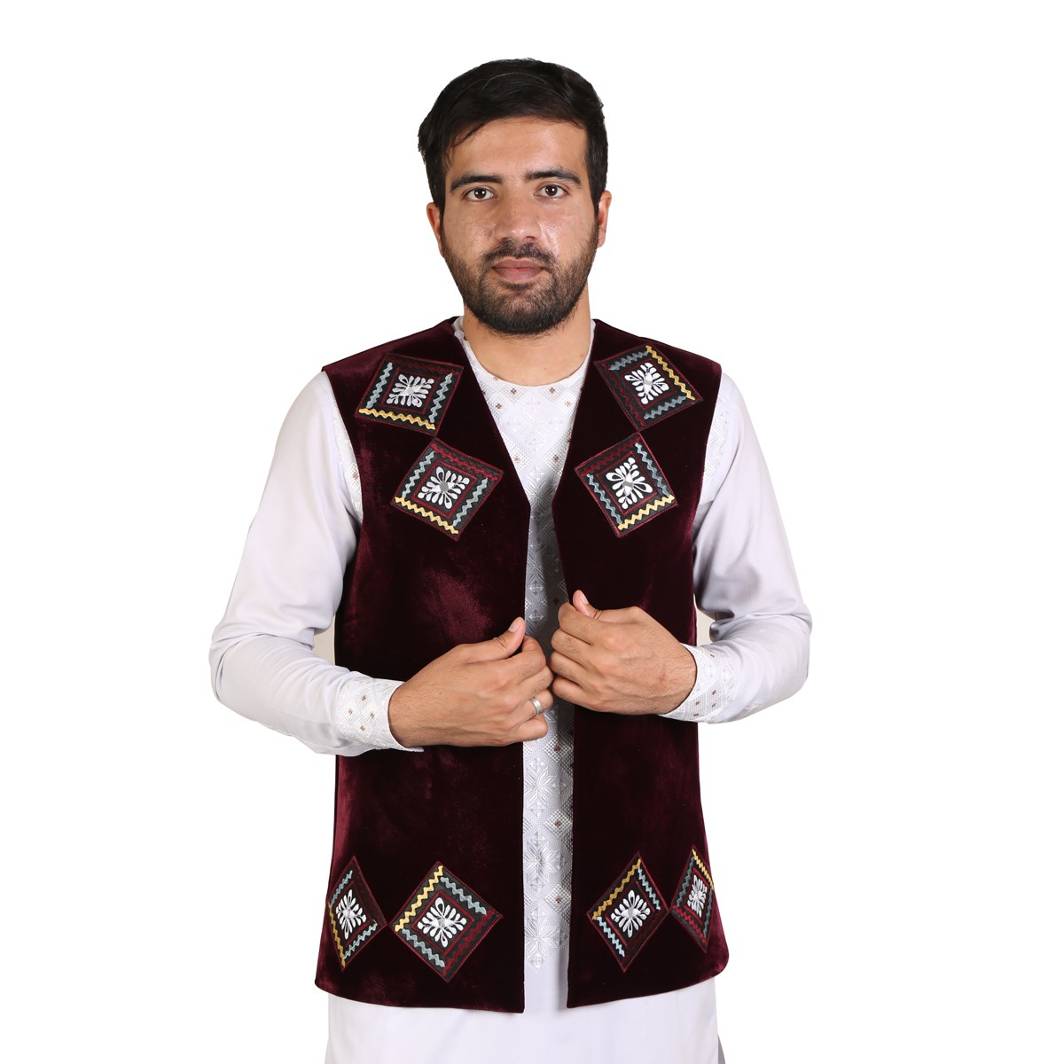 Maroon Vest for Men | Velvet Handmade Waistcoat 2