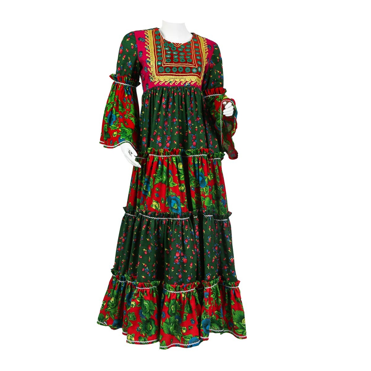 Gulnegar Bell Sleeve Maxi | Long Green Sundress 1