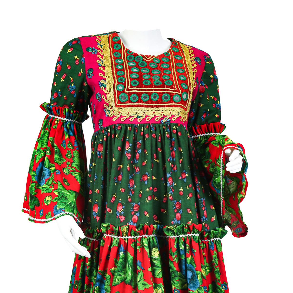 Gulnegar Bell Sleeve Maxi | Long Green Sundress 3