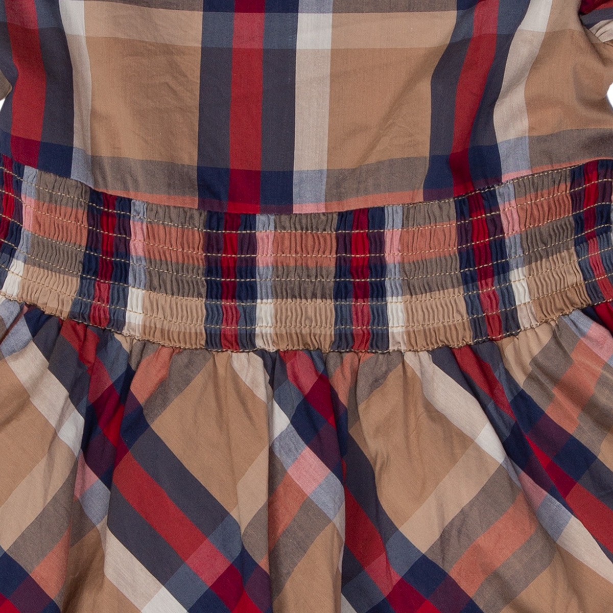 Brown Cap-Sleeve Kid Frock | Maroon Stripes Frock 3