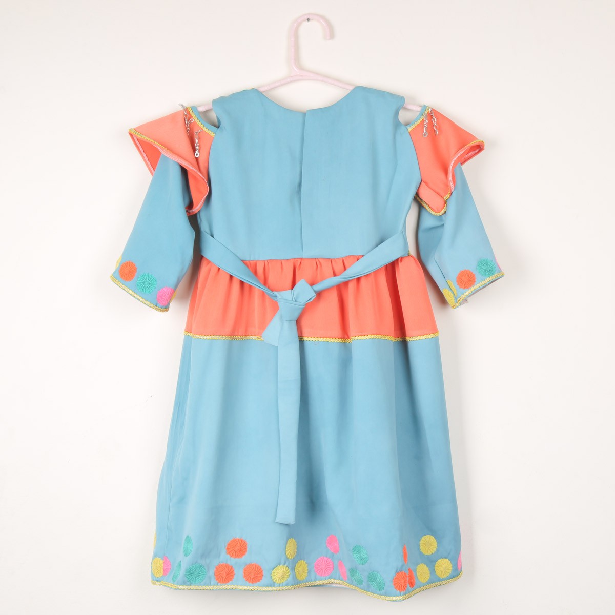Blue Baby Girl Frock | Crepe Frock with Trousers 2