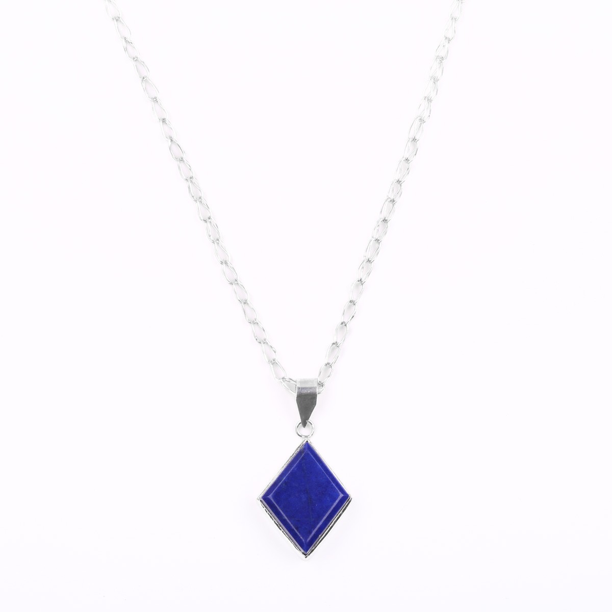 Lapis Lazuli Drop Necklace | Marquise Chain Locket 1