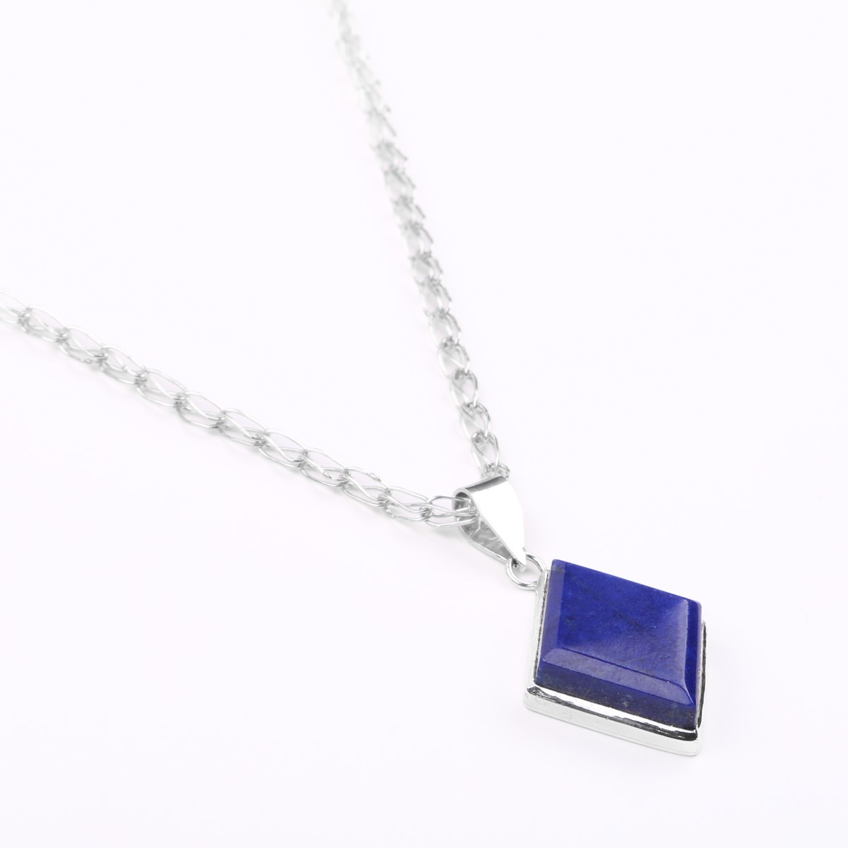 Lapis Lazuli Drop Necklace | Marquise Chain Locket 2