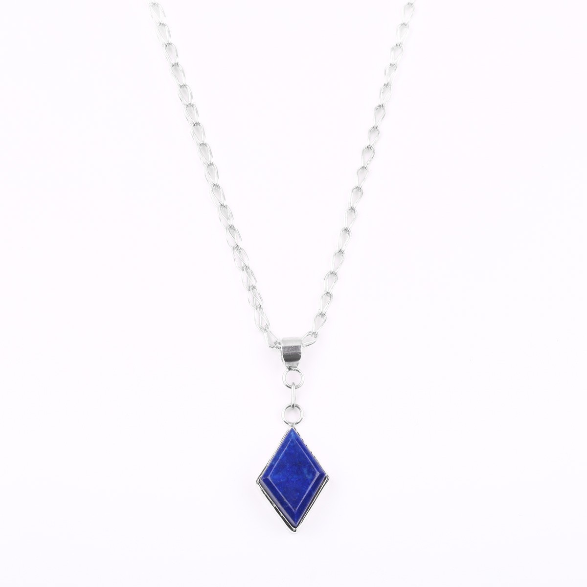 Lapis Lazuli Necklace | Drop Marquise Chain Locket 1