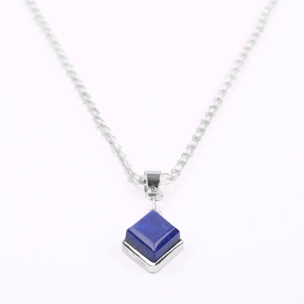 Lapis Lazuli Necklace | Drop Marquise Chain Locket 2