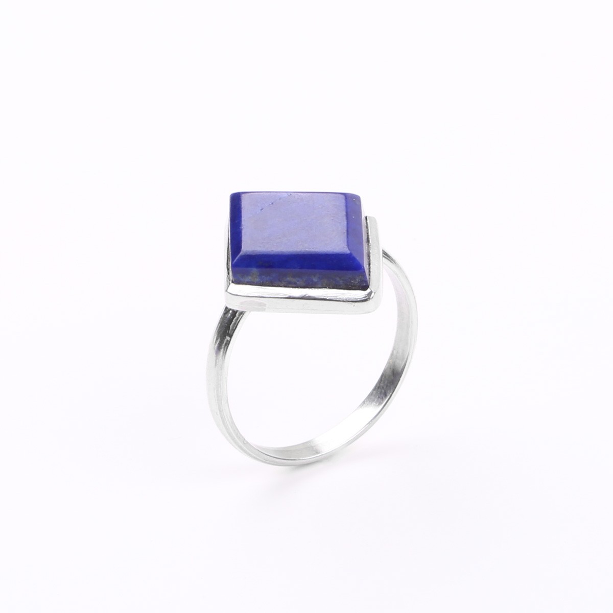 Lapis Lazuli Ring | Marquise Straight Silver Ring 3