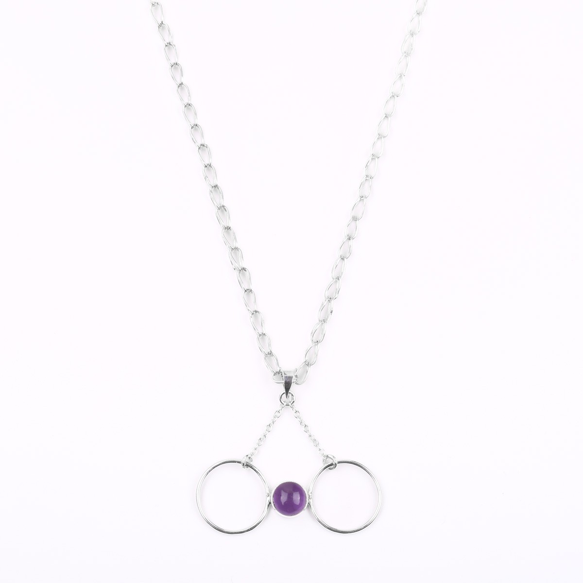 Amethyst Drop Locket | Silver Butterfly Pendant 1