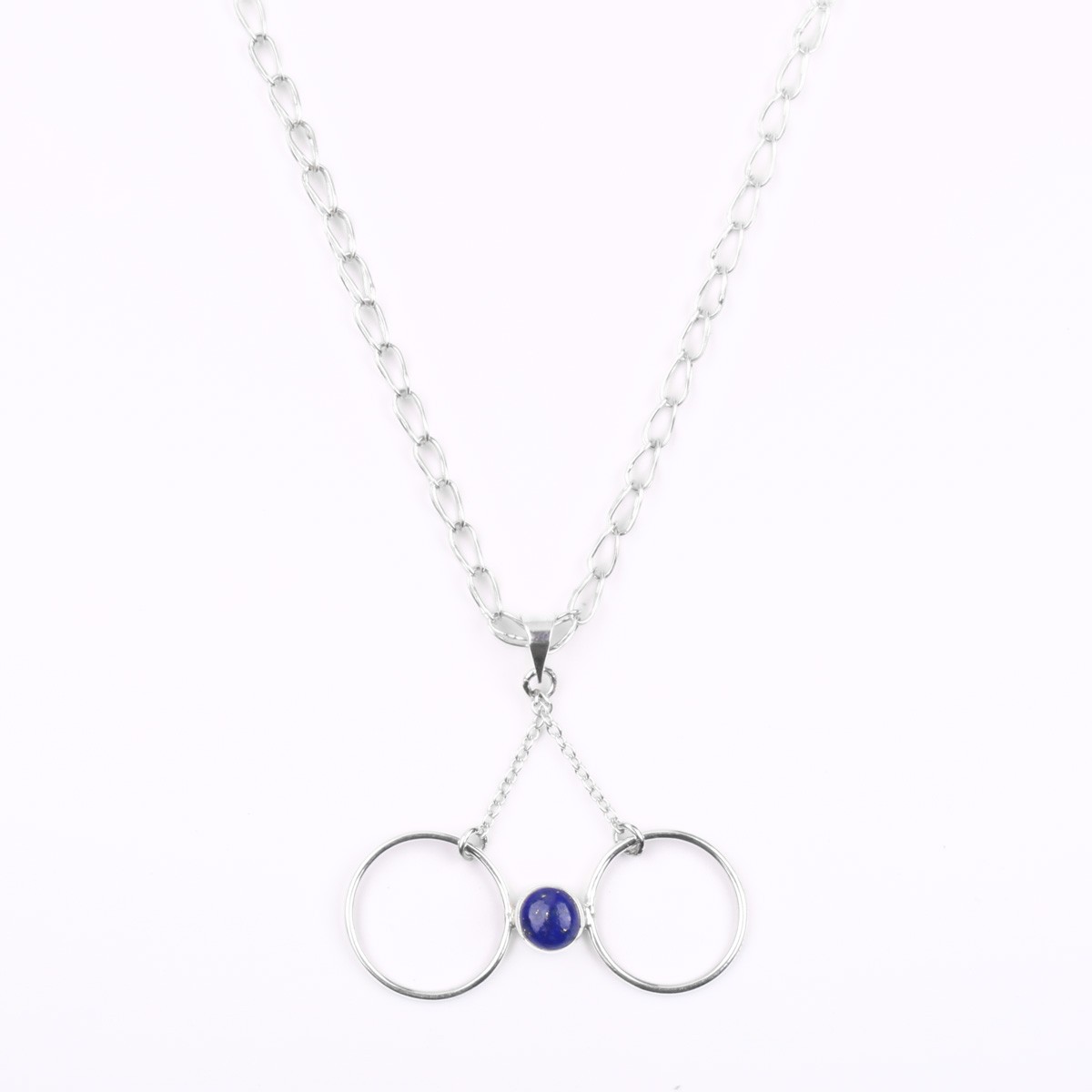 Lapis Lazuli Pendant | Silver Butterfly Chain Locket 1
