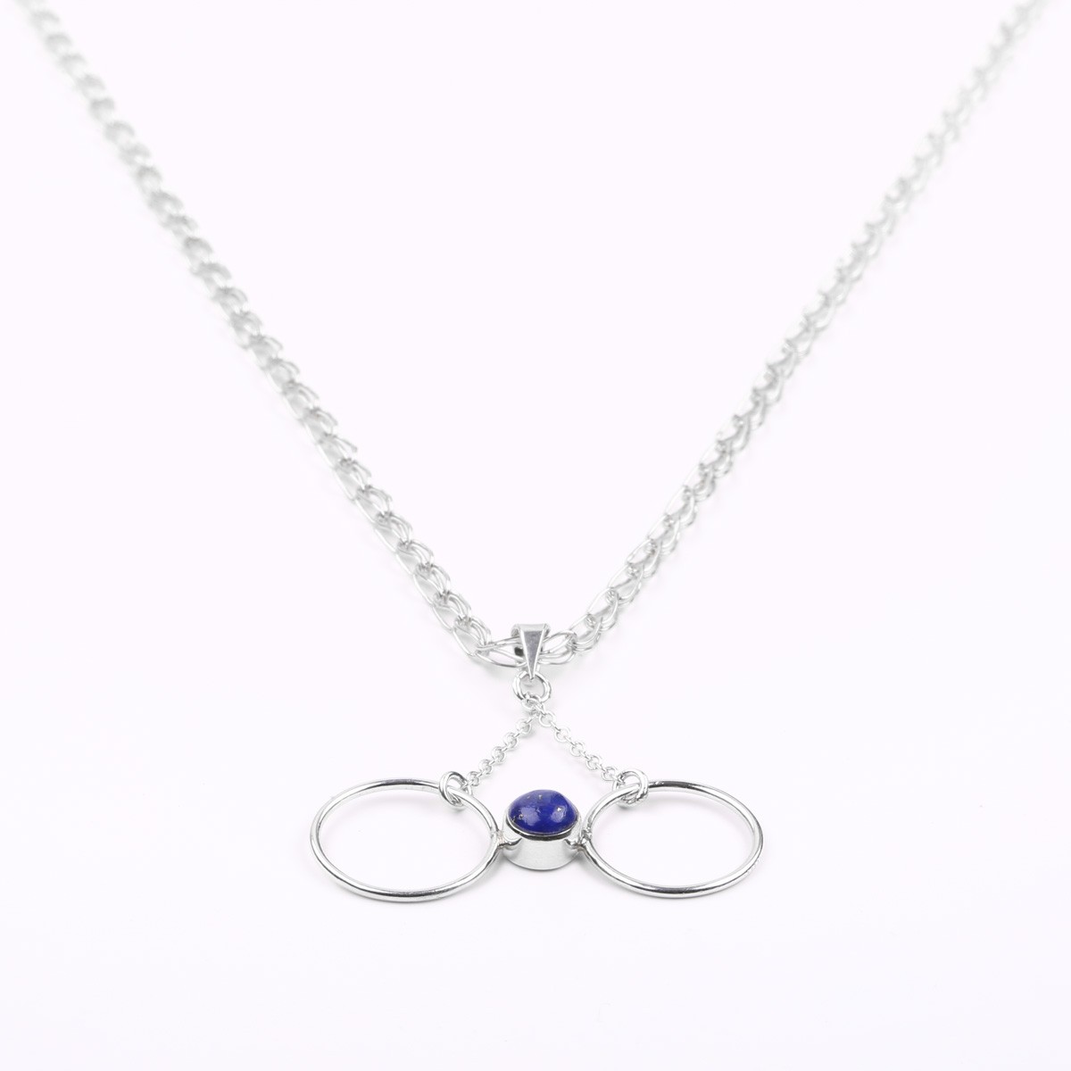 Lapis Lazuli Pendant | Silver Butterfly Chain Locket 3