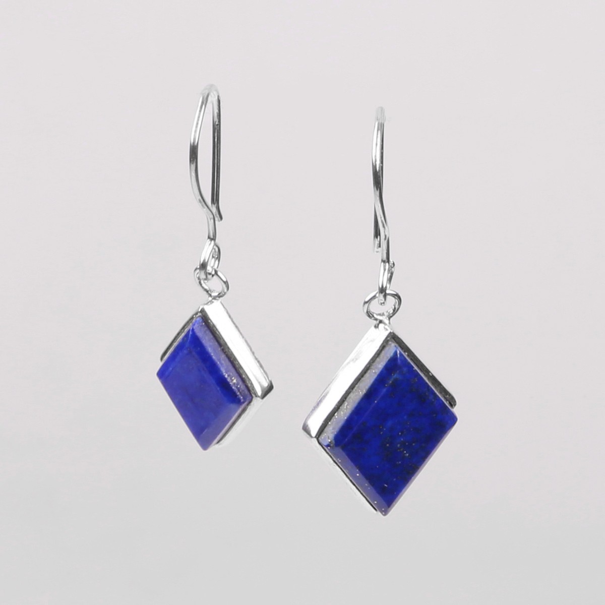 Lapis Lazuli Hook Earrings | Dangle Silver Earrings 3