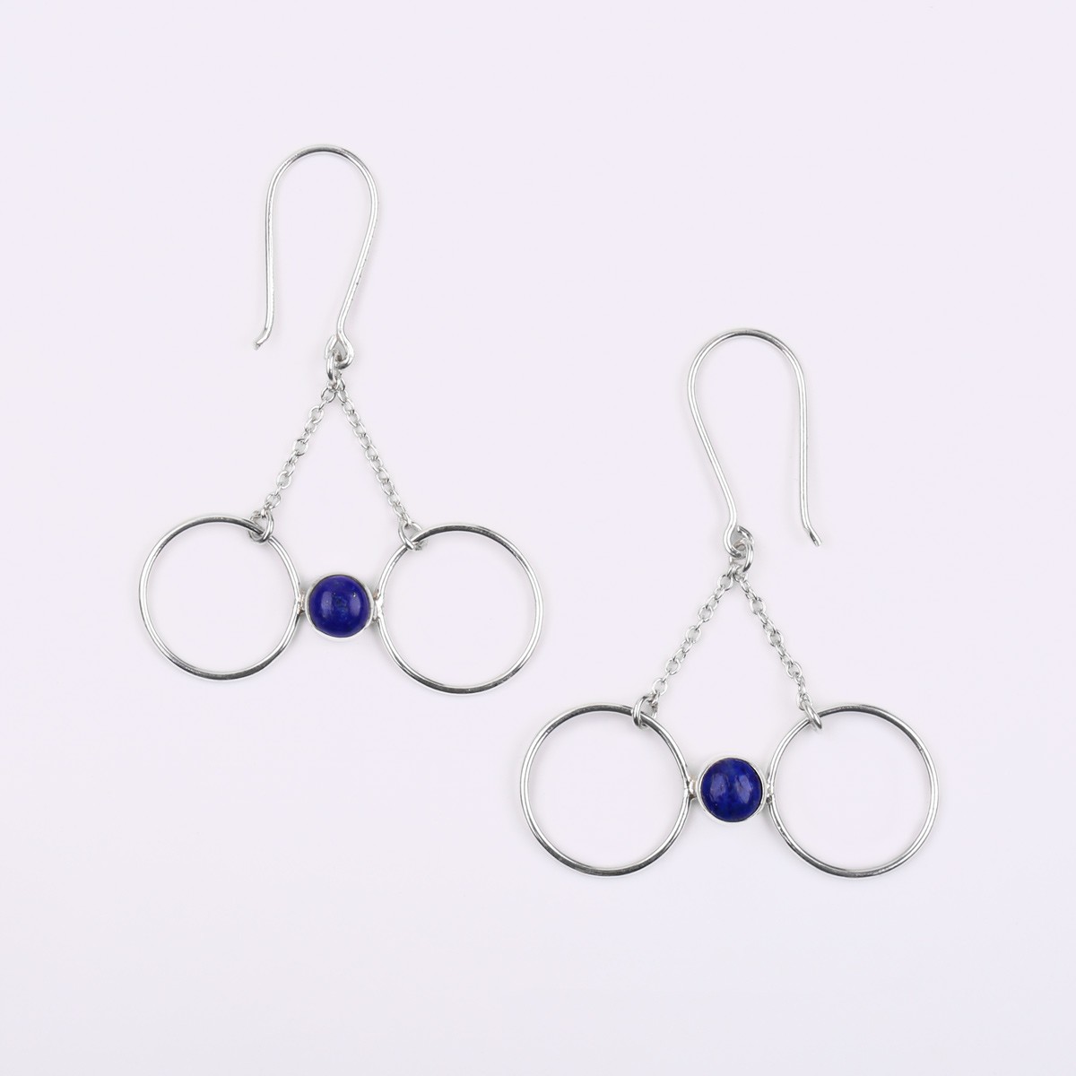 Lapis Lazuli Hook Earrings | Butterfly Silver Earrings 2