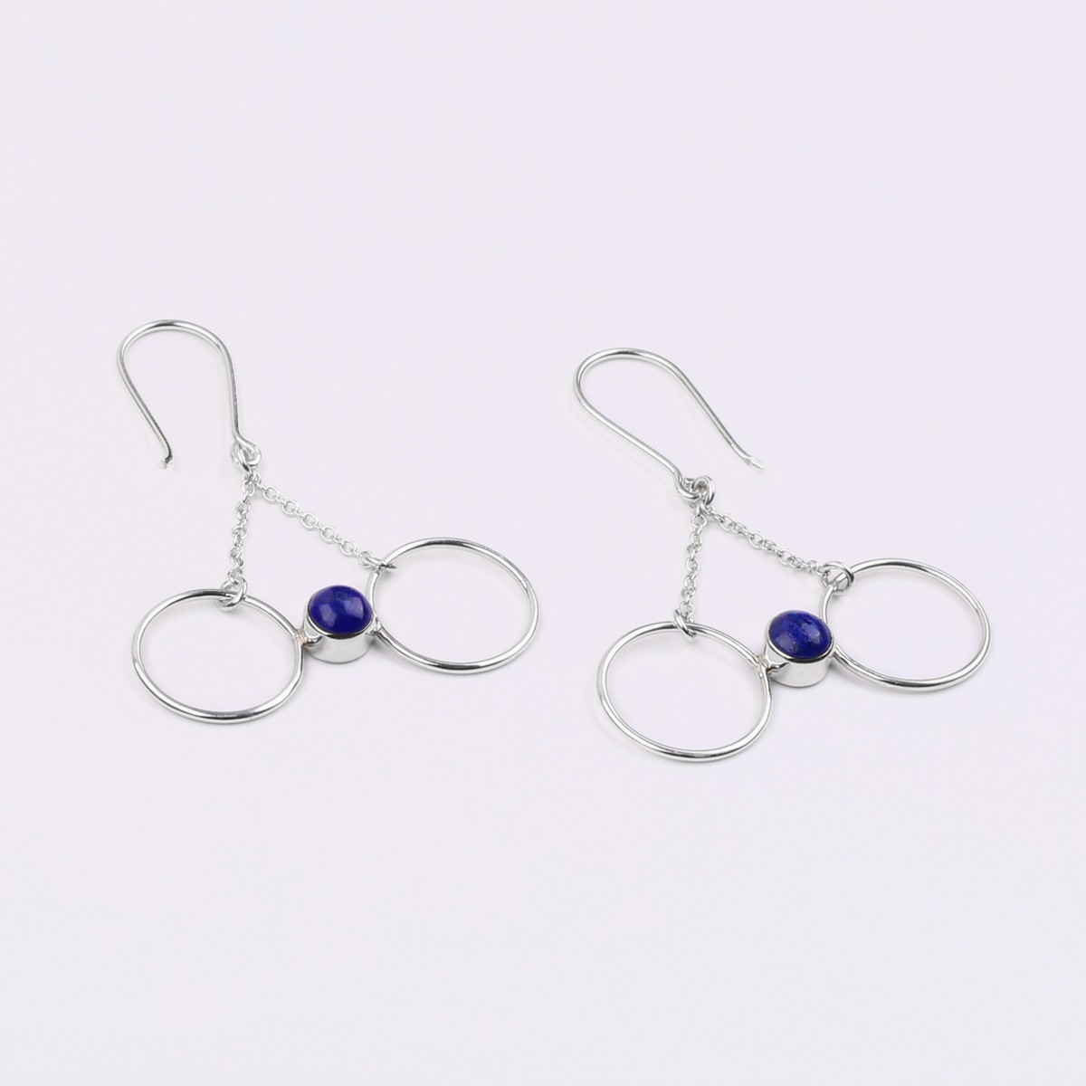 Lapis Lazuli Hook Earrings | Butterfly Silver Earrings 3