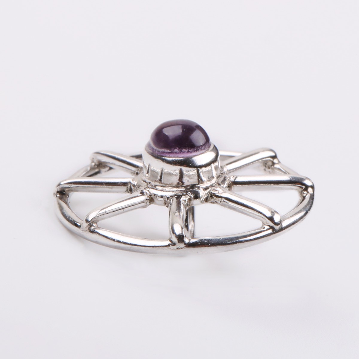 Amethyst Button Set | Set of 7 Silver Button 1