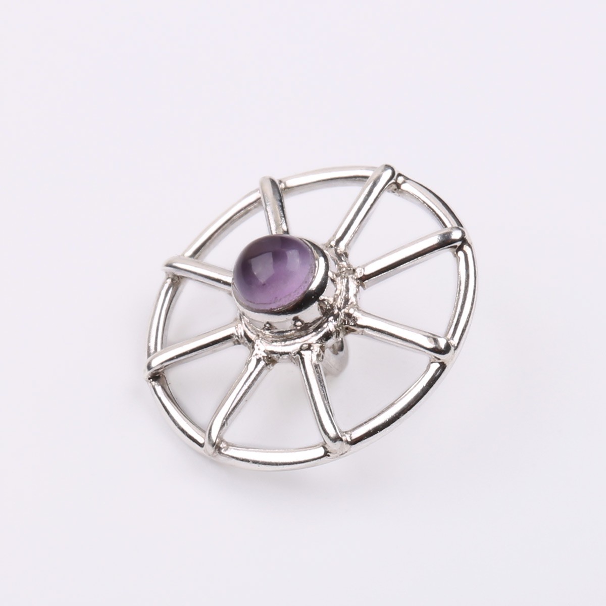 Amethyst Button Set | Set of 7 Silver Button 3