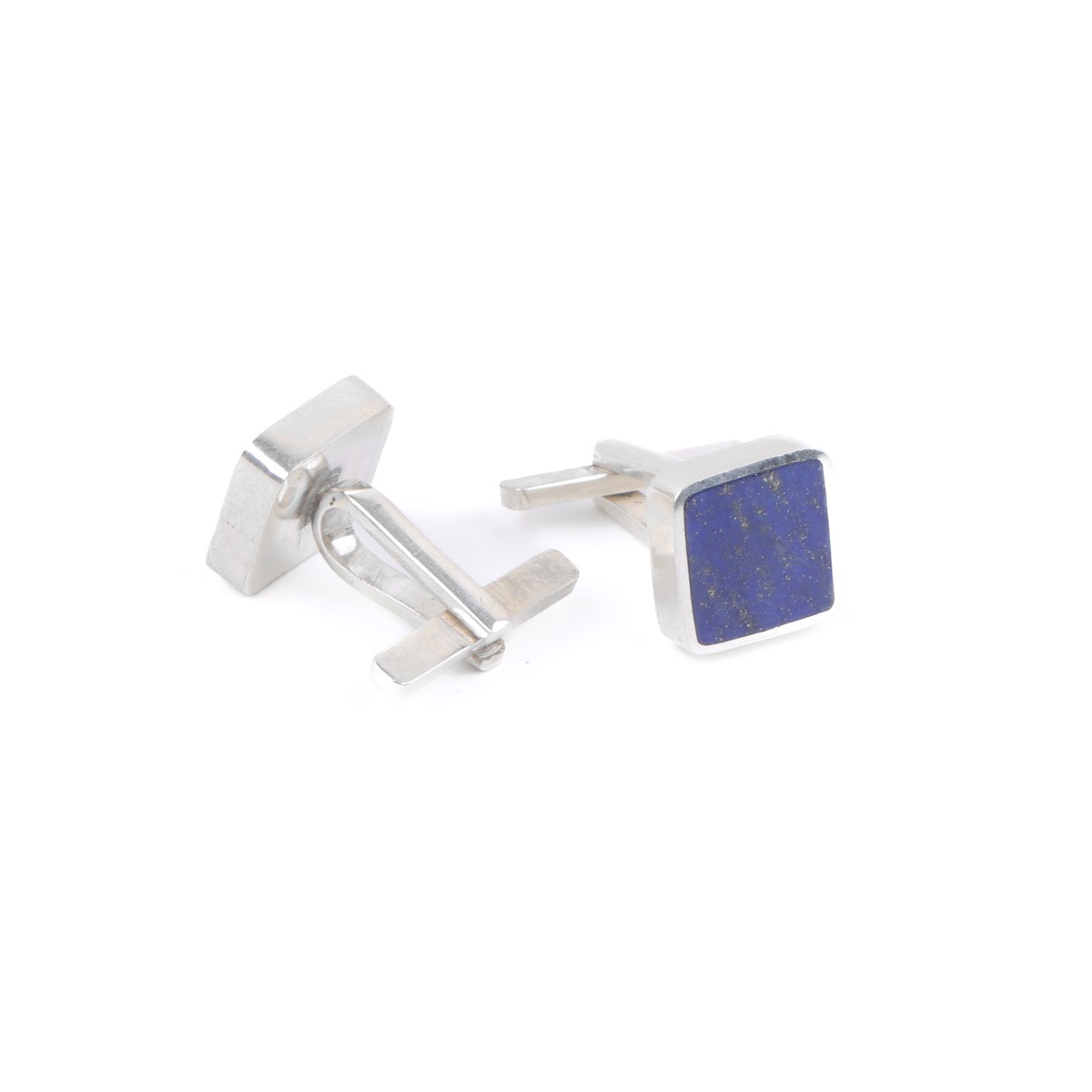 Lapis Lazuli Cufflinks | Silver Square Cufflinks 3